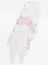 Mini Hearts Sleepsuits 5 Pack