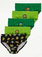 Teenage Mutant Ninja Turtles Green Briefs 5 Pack