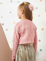 Lace Detail Pink Bolero/ Shrug By Max