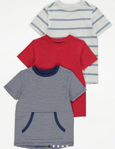 George Stripped Solid Color 3 Shirts Set 18-24 months