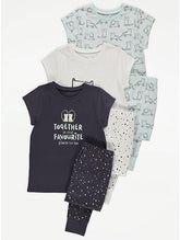 Cat Print Short Sleeve Pyjamas 3 Pack