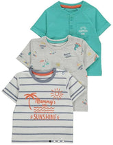 George Printed Sunshine 3 Shirts Set 12-18 months