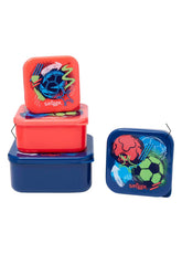 Smiggle Football Print 4 Lunchboxes Set