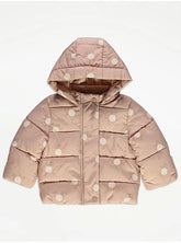 Pink Polka Dot Fleece Lined Padded Coat George Uk