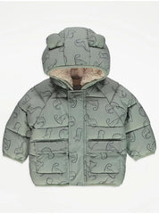 Dino Fleece Lined Padded Coat George Uk