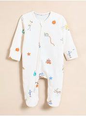 Little Angels Pastel Zip Fasten Sleepsuits 3 Pack ,9-12 months
