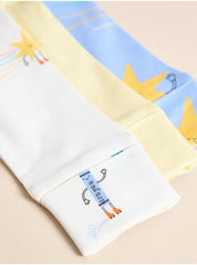 Little Angels Pastel Zip Fasten Sleepsuits 3 Pack ,9-12 months