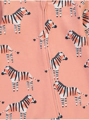 Peach Safari Animals Zip Fasten Sleepsuits 3 Pack George UK 0-3 months