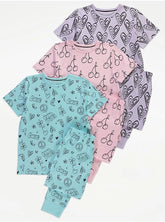 Pastel Short Sleeve Pyjamas 3 Pack- George UK , 7-8 Years