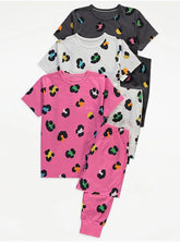 Leopard Print Short Sleeve Pyjamas 3 Pack George UK