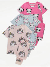 Cute Animal Short Sleeve Pyjamas 3 Pack George UK
