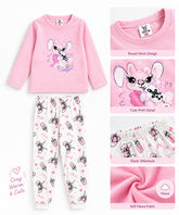 Girls Stich Printed Fleece Nightwear Set