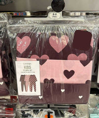 George Burgundy Heart Long Sleeve Pyjamas 3 Pack , 6-7 Years