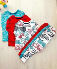 George Red Car Long Sleeve Pyjamas 3 Pack