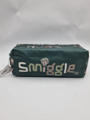 Smiggle Double Zip Teal Green Graphic Pencil Case