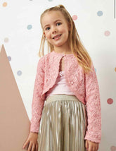 Lace Detail Pink Bolero/ Shrug By Max