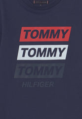Tommy Hilfiger Boys Navy Blue Graphic Long Sleeve T-Shirt