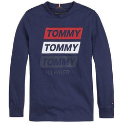 Tommy Hilfiger Boys Navy Blue Graphic Long Sleeve T-Shirt
