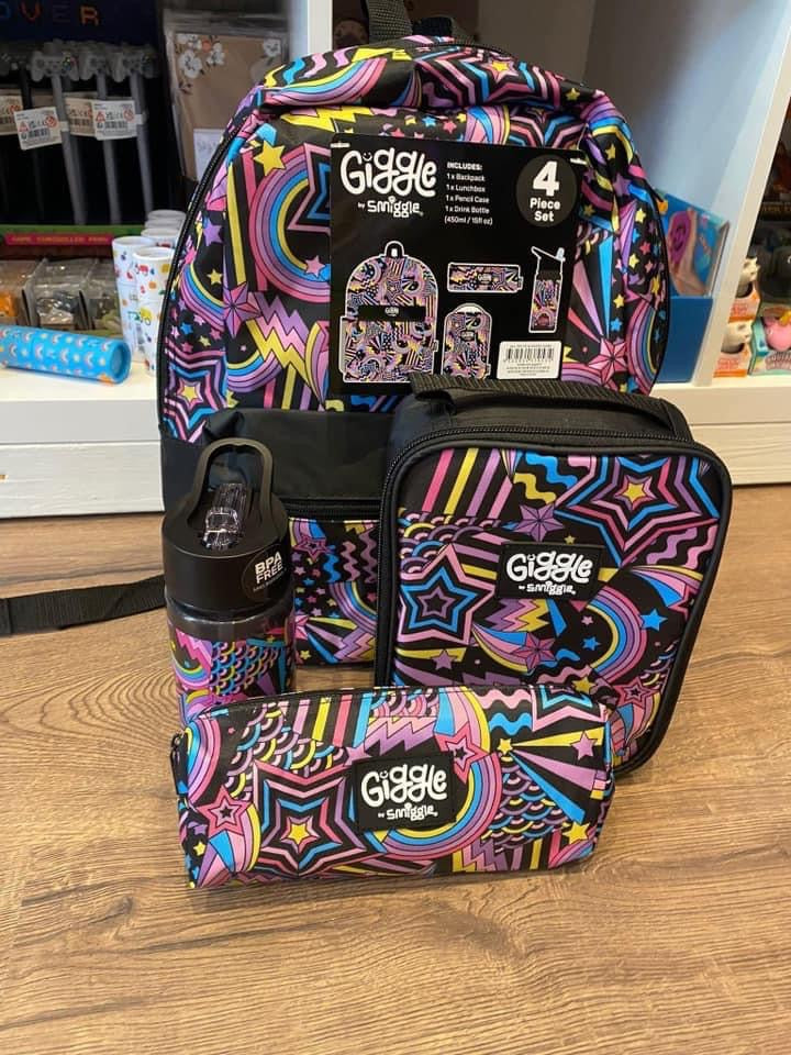 Smiggle Black Colorful Bag Set