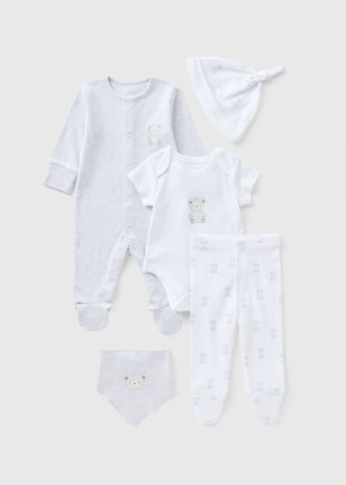 Matalan 5 Piece Baby Grey Bear Starter Set