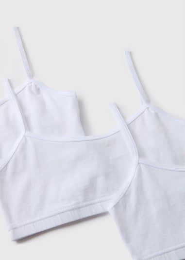 5 Pack Girls White Crop Tops