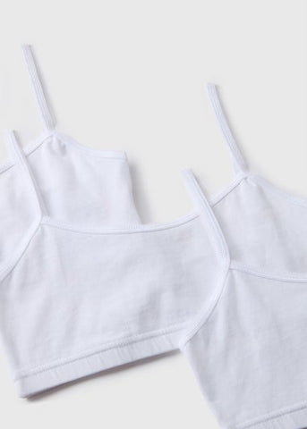 5 Pack Girls White Crop Tops