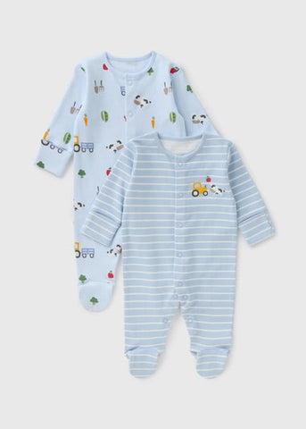 Matalan Cute Car Print Rompers - 2 Pack Set