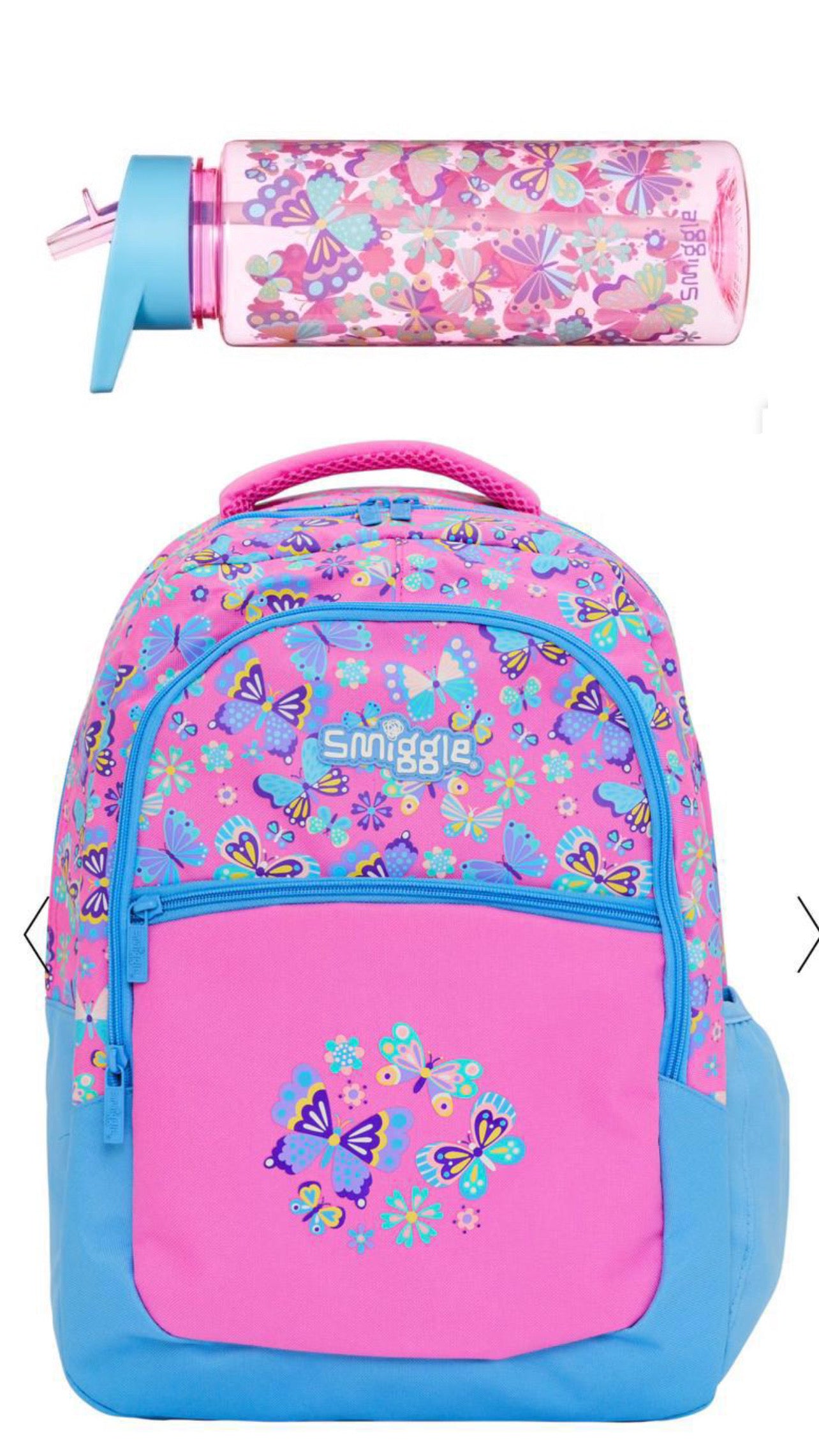 Smiggle Butterfly Backpack And Bottle Set