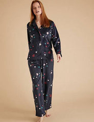Marks & Spenser Hearts Print Fleece Set Small