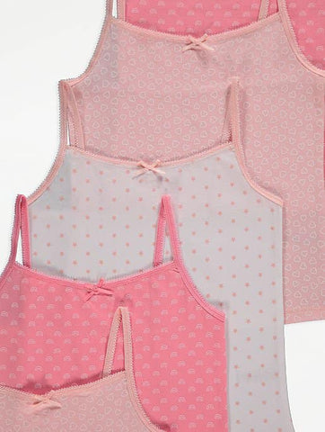 Polka Dot Print Vests 5 Pack