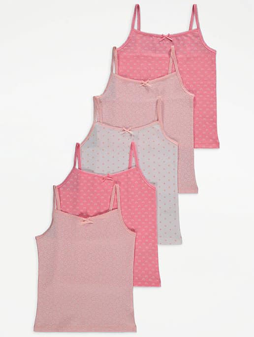 Polka Dot Print Vests 5 Pack