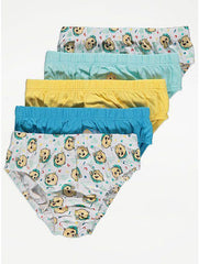 Cocomelon Print Briefs 5 Pack , 4-5 Years