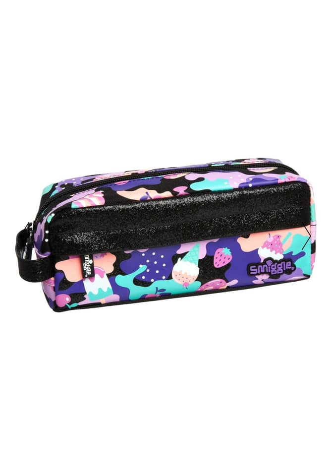 Colorful Printed Pencil Case Black