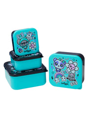 Smiggle Printed 4-Piece Nesting Snack Container Set