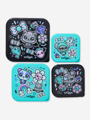 Smiggle Printed 4-Piece Nesting Snack Container Set