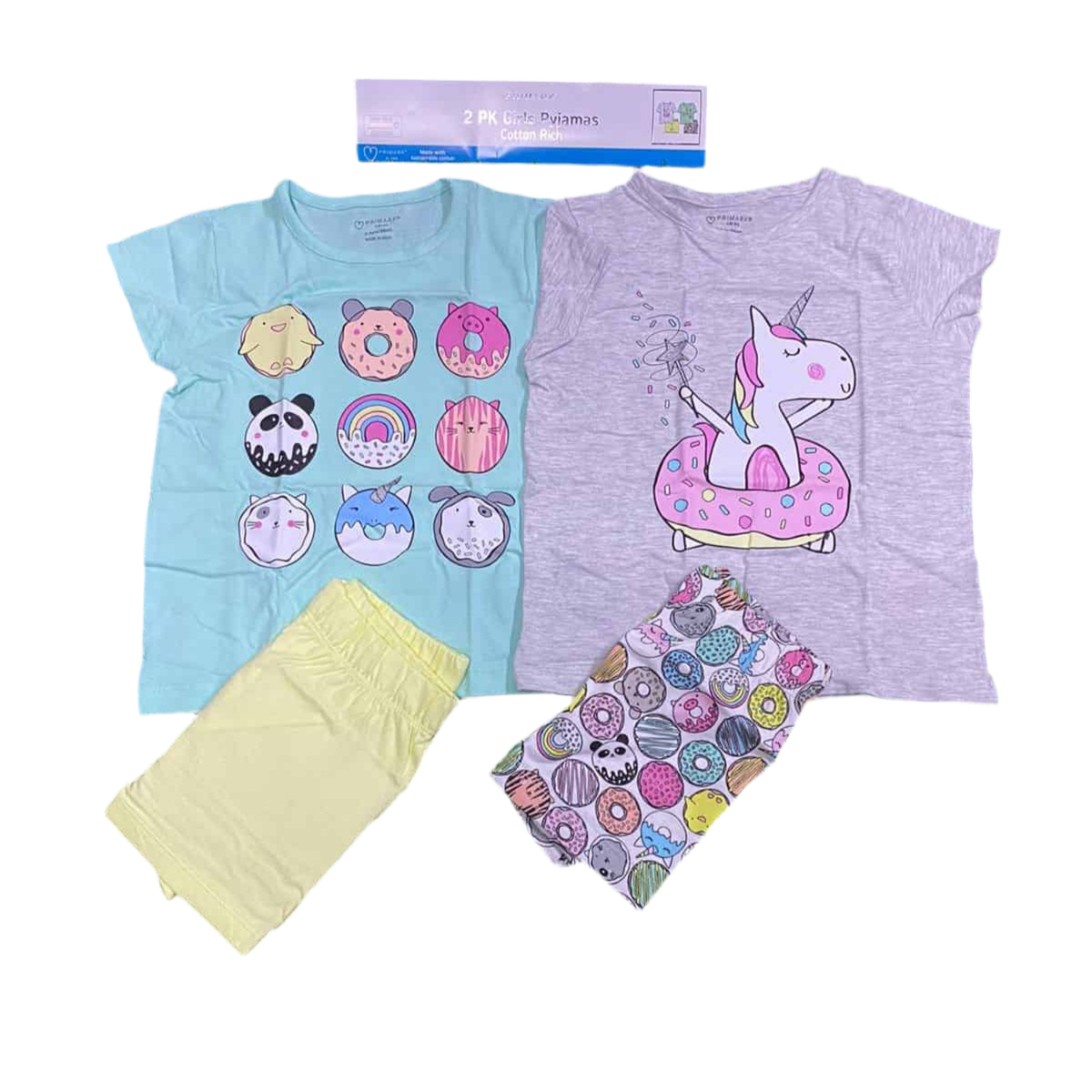Unicorn Short Pyjamas Primark - 2 Pack Set. 2-3 Years
