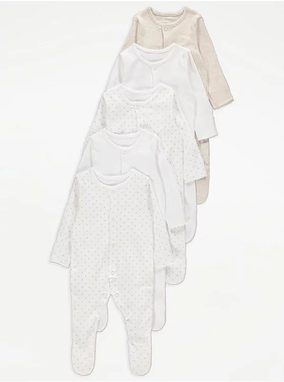Neutral Sleepsuits 5 Pack