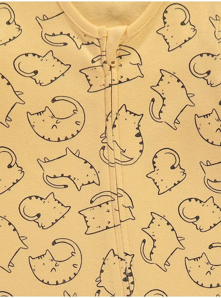 Animal Print Zip Fasten Sleepsuits 3 Pack George UK