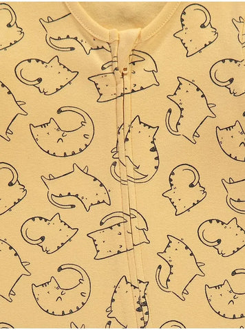 Animal Print Zip Fasten Sleepsuits 3 Pack George UK