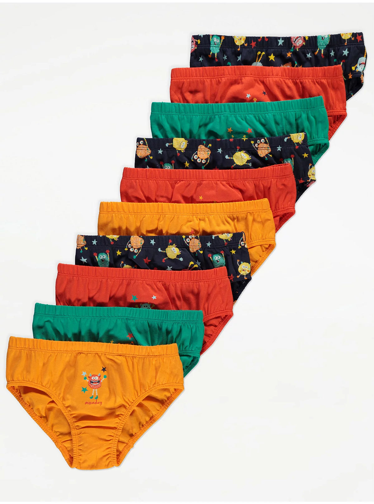 Monster Days of the Week Briefs 10 Pack