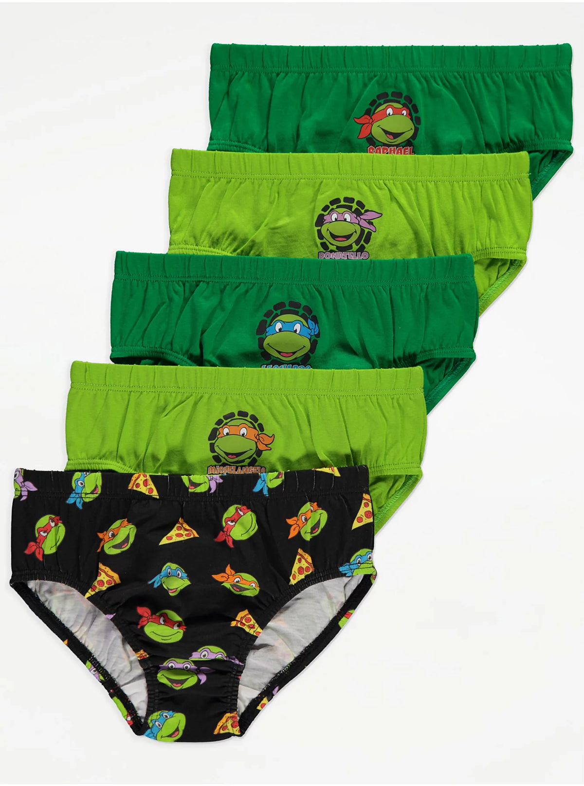 Teenage Mutant Ninja Turtles Green Briefs 5 Pack