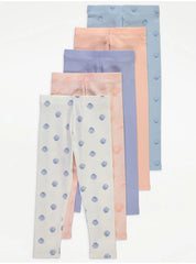 George Solid Colored Printed 5 Leggings Set 7-8 years