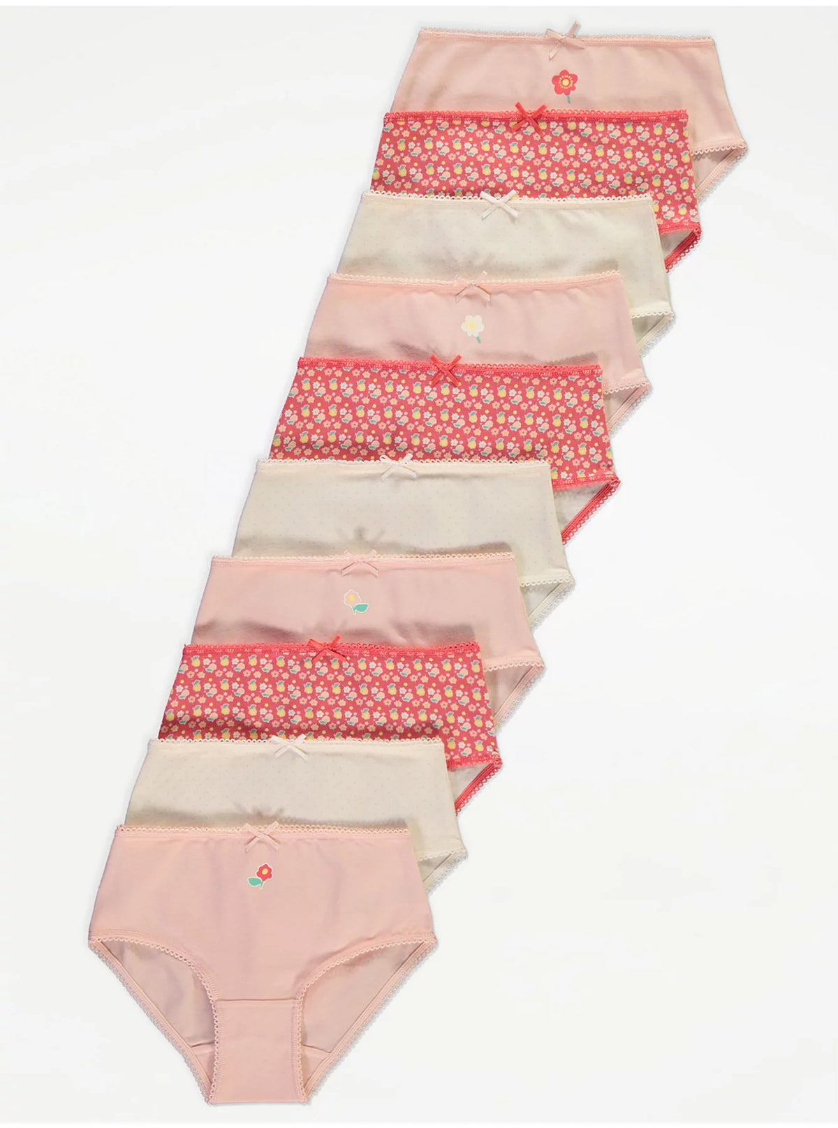 Pink Floral Briefs 10 Pack George UK
