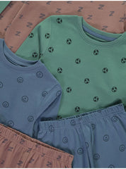 Smiley Face Long Sleeve Pyjamas 3 Pack