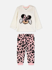 Baby Girls Disney Minnie Mouse Animal Print Fleece Suit