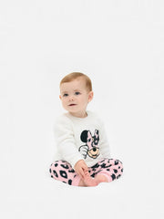Baby Girls Disney Minnie Mouse Animal Print Fleece Suit