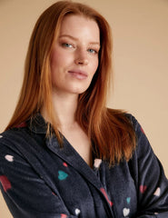 Marks & Spenser Hearts Print Fleece Set Small