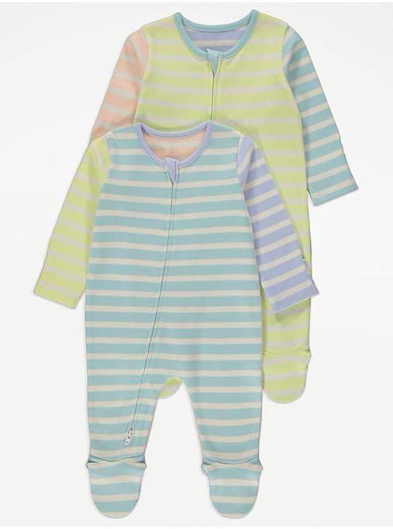 George Striped Print Rompers Set