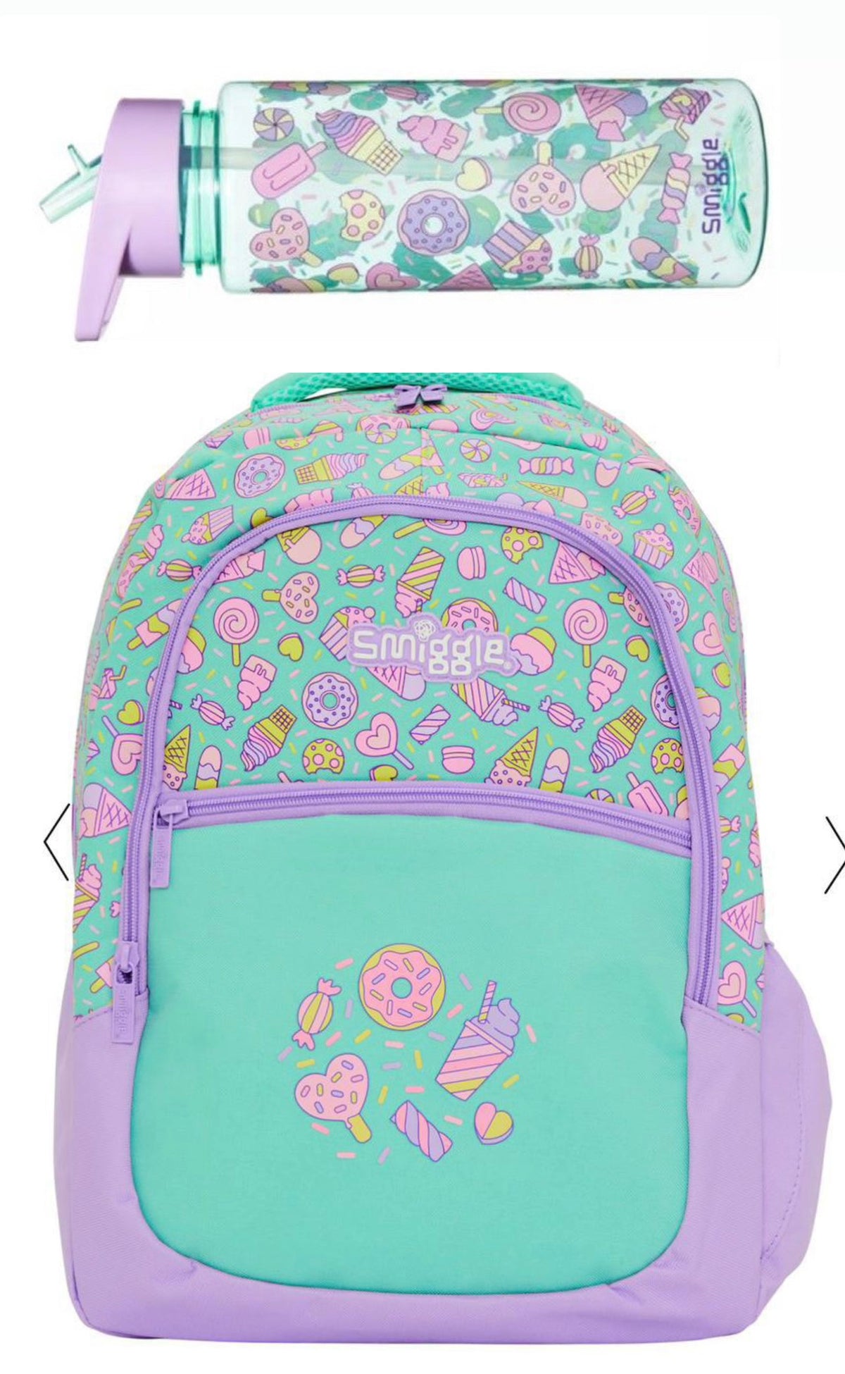 Smiggle Donut Candy Backpack And Bottle Set