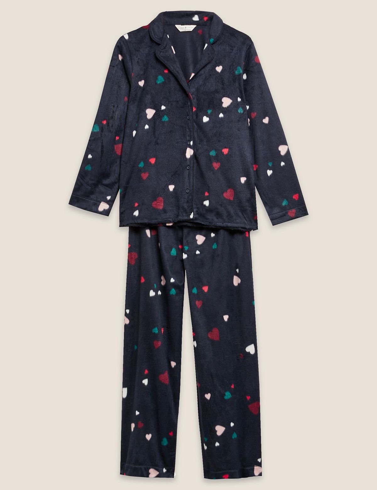 Marks & Spenser Hearts Print Fleece Set